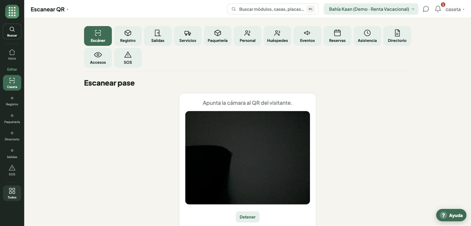 Escáner de QR en la caseta de HabiKaan